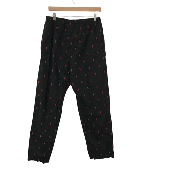 Polo Ralph Lauren Signature Pony Pajama Pants Elastic Red Black Mens Large Logo - Picture 5 of 6